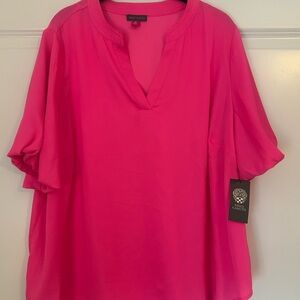 Vince Camuto Plus Size Bold Pink Blouse